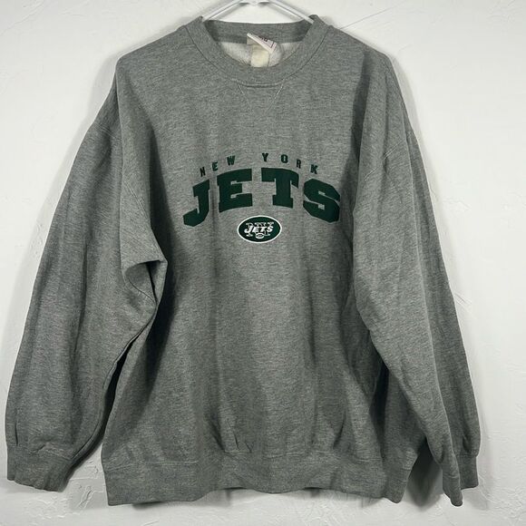 🔥🏈 Vintage NEW YORK JETS NFL Embroidered CREWNECK SWEATSHIRT Sz 2XL - GUC - Picture 1 of 10